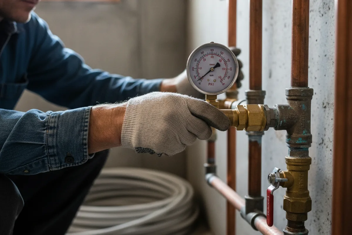 Pressure testing a repaired line during Water Line Repair in Arco